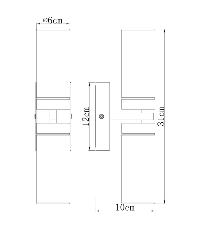 Space Bathroom Wall Lamp Matt Nickel 2x E14-6