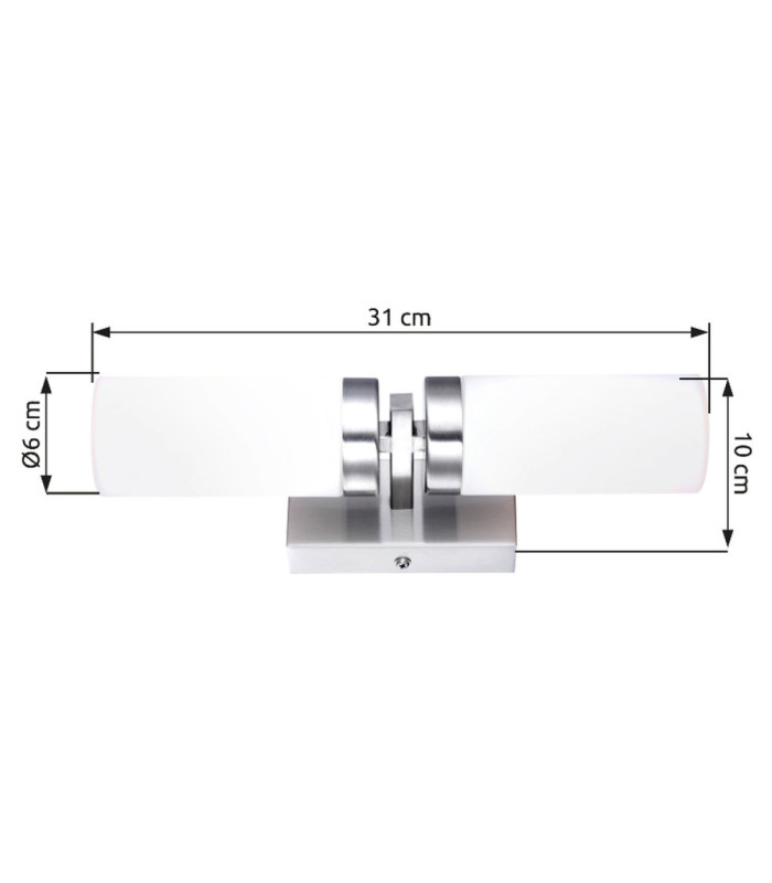 Space Bathroom Wall Lamp Matt Nickel 2x E14-7
