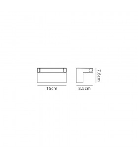 Wall Down Lamp Adjustable, 1 x 10W LED, 3000K, 720lm, IP54, Graphite Black - 2