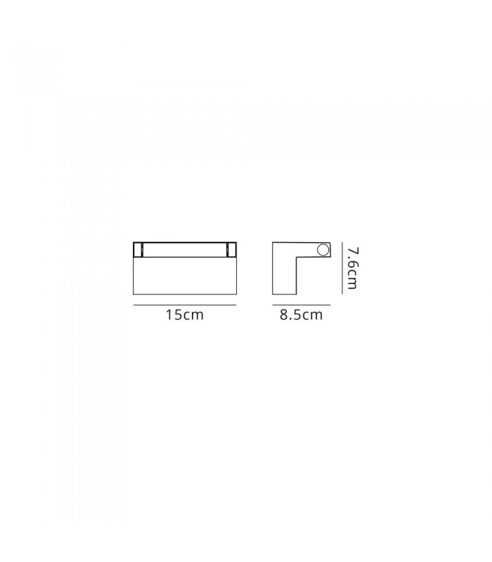 Wall Down Lamp Adjustable, 1 x 10W LED, 3000K, 720lm, IP54, Graphite Black - 2