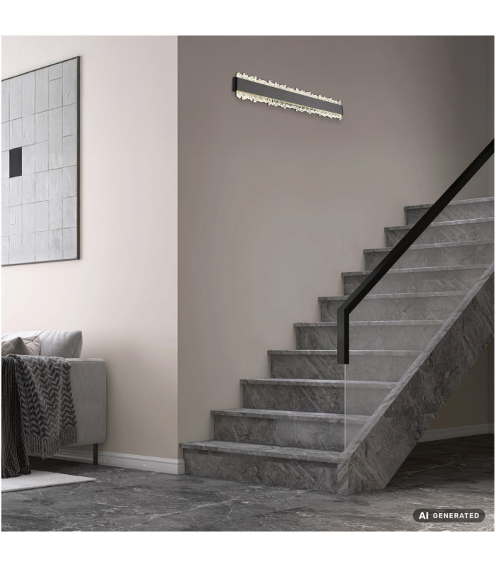 Stalagmita 48cm Integrated LED Wall Lamp Matt Black 4000K-7