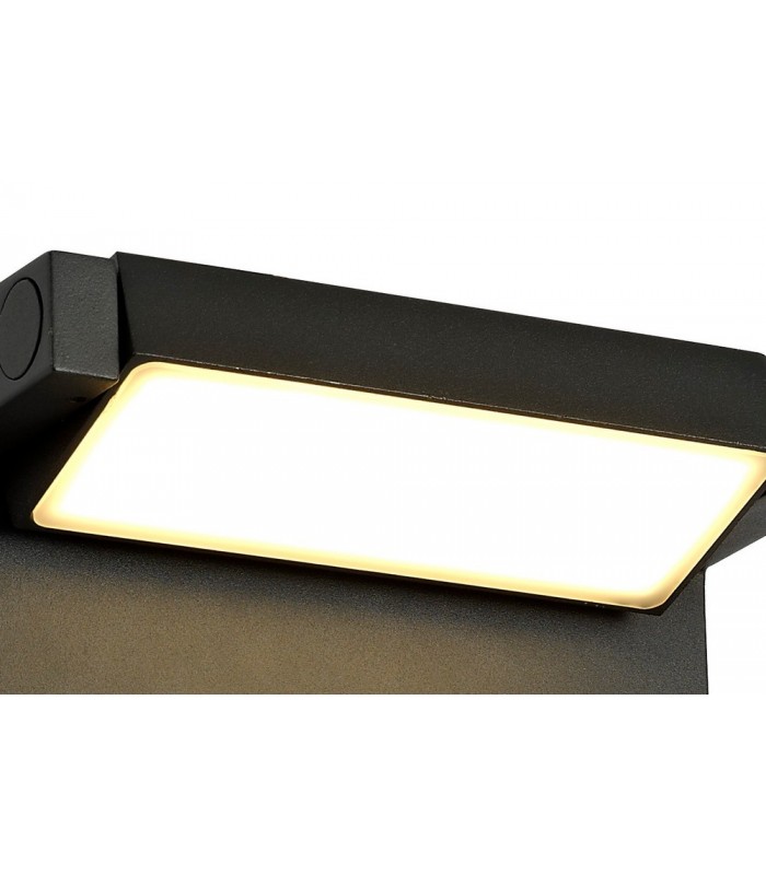 Wall Down Lamp Adjustable, 1 x 10W LED, 3000K, 720lm, IP54, Graphite Black - 6