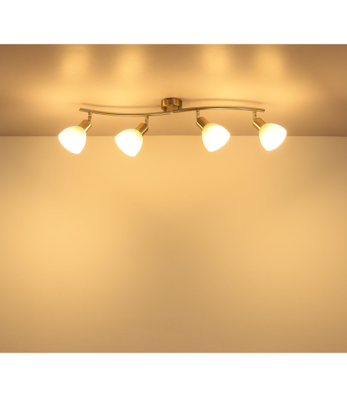 Malte Ceiling Spotlight Bar Matt Nickel 4x E14 3000K-6