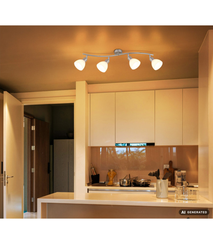 Malte Ceiling Spotlight Bar Matt Nickel 4x E14 3000K-7