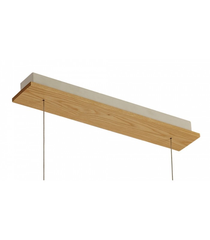 Linear Ceiling Pendant, 2 x 20W LED, 3000K, 1662lm, Medium Oak, Matt White - 5