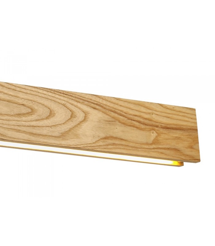 Linear Ceiling Pendant, 2 x 20W LED, 3000K, 1662lm, Medium Oak, Matt White - 7