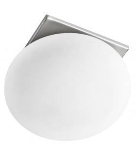 Satin Silver And Opal Glass Round Recessed Spotlight - Searchlight 8060R-1SS