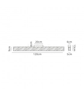 Linear Ceiling, 2 x 18W LED, 3000K, 1528lm, Medium Oak, Matt White - 2