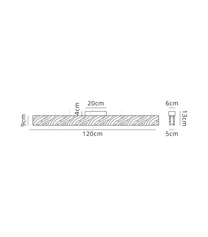 Linear Ceiling, 2 x 18W LED, 3000K, 1528lm, Medium Oak, Matt White - 2