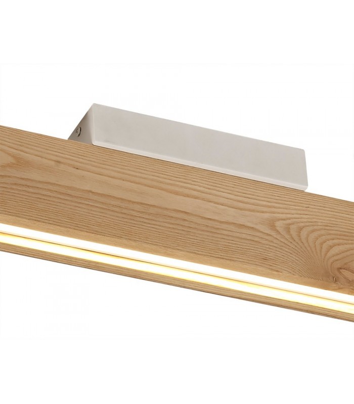 Linear Ceiling, 2 x 18W LED, 3000K, 1528lm, Medium Oak, Matt White - 4