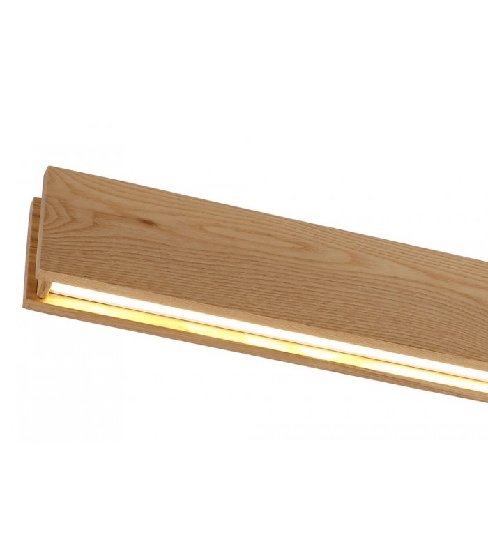 Linear Ceiling, 2 x 18W LED, 3000K, 1528lm, Medium Oak, Matt White - 5