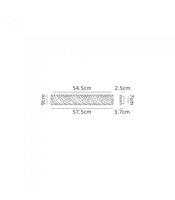 Wall Lamp, 2 x 10W LED, 3000K, 968lm, Medium Oak, Matt White - 2