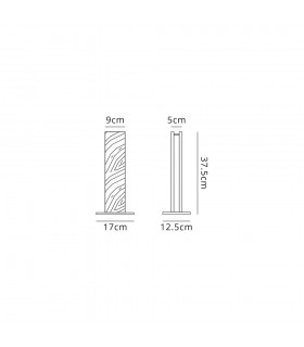 Table Lamp, 2 x 6W LED, 3000K, 450lm, Medium Oak, Matt White - 2