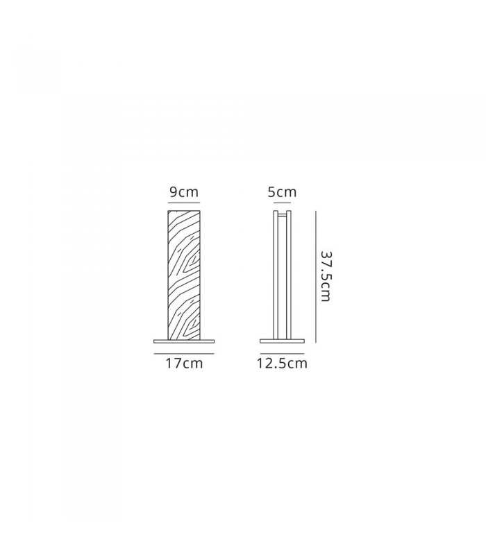 Table Lamp, 2 x 6W LED, 3000K, 450lm, Medium Oak, Matt White - 2
