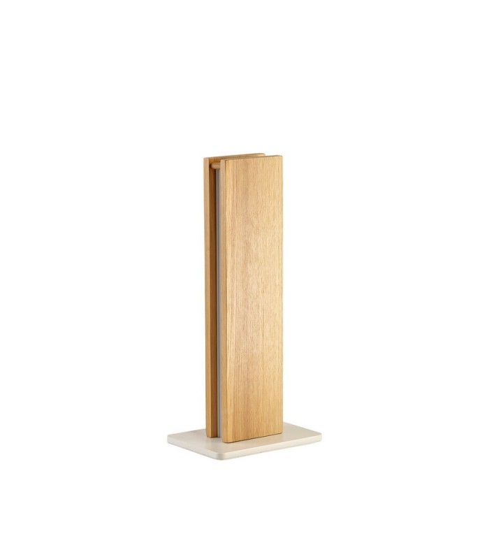 Table Lamp, 2 x 6W LED, 3000K, 450lm, Medium Oak, Matt White - 4