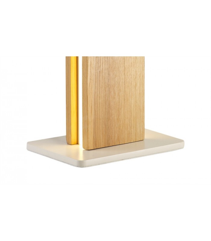 Table Lamp, 2 x 6W LED, 3000K, 450lm, Medium Oak, Matt White - 5