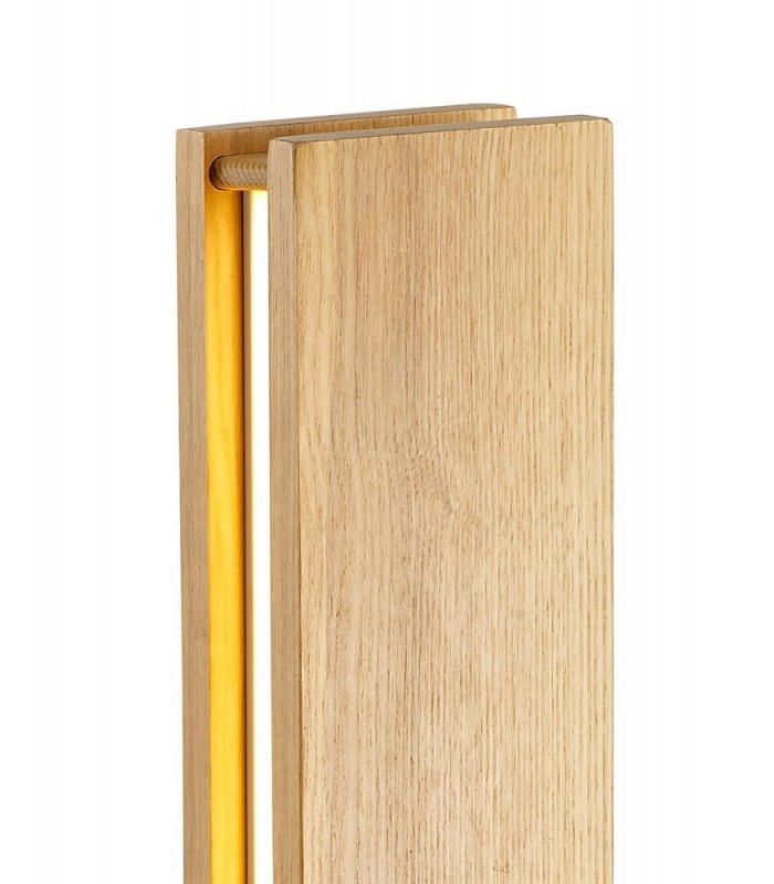 Table Lamp, 2 x 6W LED, 3000K, 450lm, Medium Oak, Matt White - 6