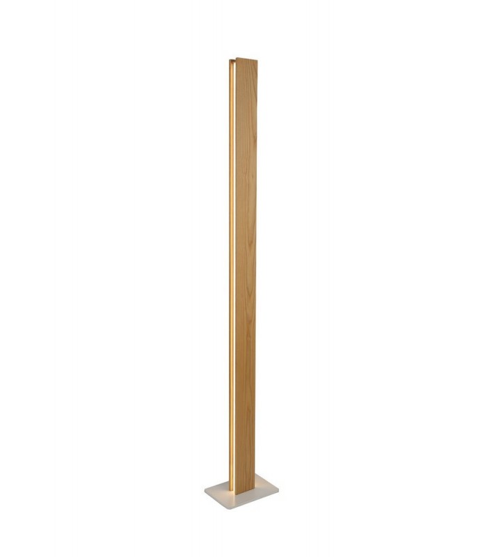 Floor Lamp, 2 x 18W LED, 3000K, 1560lm, Medium Oak, Matt White - 1