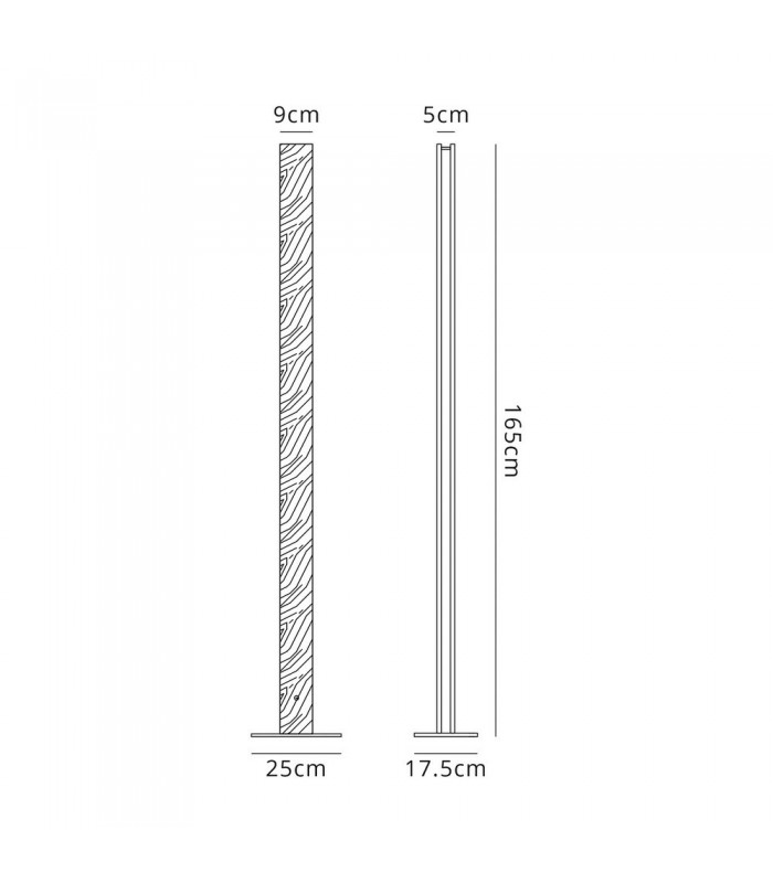 Floor Lamp, 2 x 18W LED, 3000K, 1560lm, Medium Oak, Matt White - 2