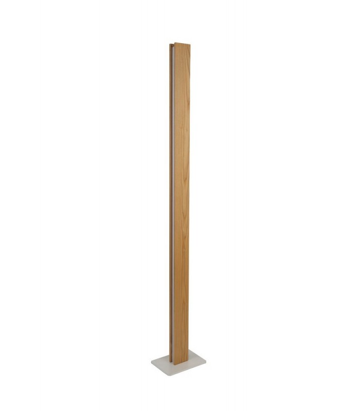 Floor Lamp, 2 x 18W LED, 3000K, 1560lm, Medium Oak, Matt White - 3