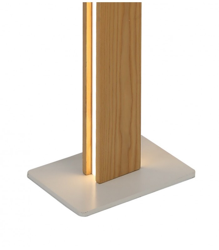 Floor Lamp, 2 x 18W LED, 3000K, 1560lm, Medium Oak, Matt White - 4