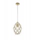 Curved Cylinder Ceiling Pendant, 1 x E27, Polished Brass - 1