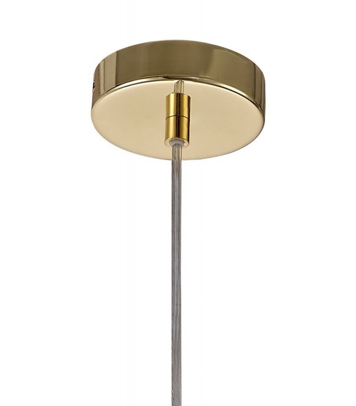 Curved Cylinder Ceiling Pendant, 1 x E27, Polished Brass - 5
