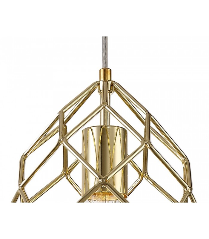 Curved Cylinder Ceiling Pendant, 1 x E27, Polished Brass - 7