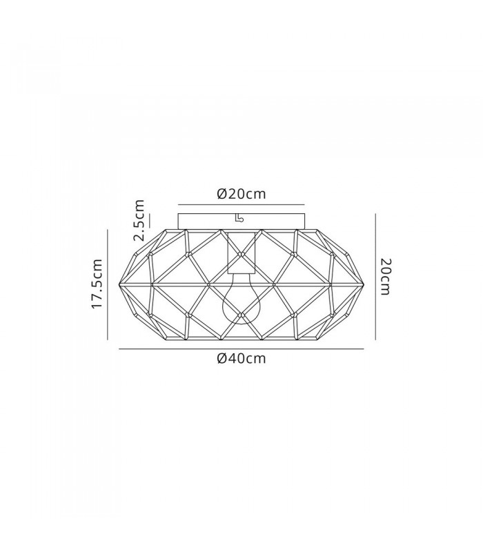 Flush Spherical Ceiling, 1 x E27, Polished Brass - 2