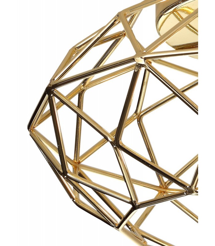 Flush Spherical Ceiling, 1 x E27, Polished Brass - 6