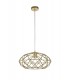 Elliptical Spherical Ceiling Pendant, 1 x E27, Polished Brass - 1