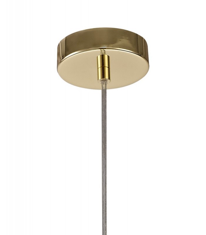 Elliptical Spherical Ceiling Pendant, 1 x E27, Polished Brass - 6