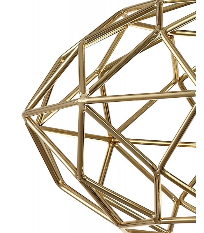 Elliptical Spherical Ceiling Pendant, 1 x E27, Polished Brass - 9