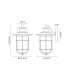 Wall Lantern Lamp, 1 x E27, Black, Gold With Seeded Clear Glass, IP54 - 2