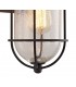 Wall Lantern Lamp, 1 x E27, Black, Gold With Seeded Clear Glass, IP54 - 5