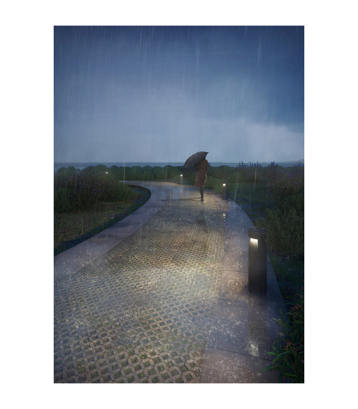 Rek Bollard IP66 533mm 360º Emission LED 27W 3000K On-Off Urban Grey-3