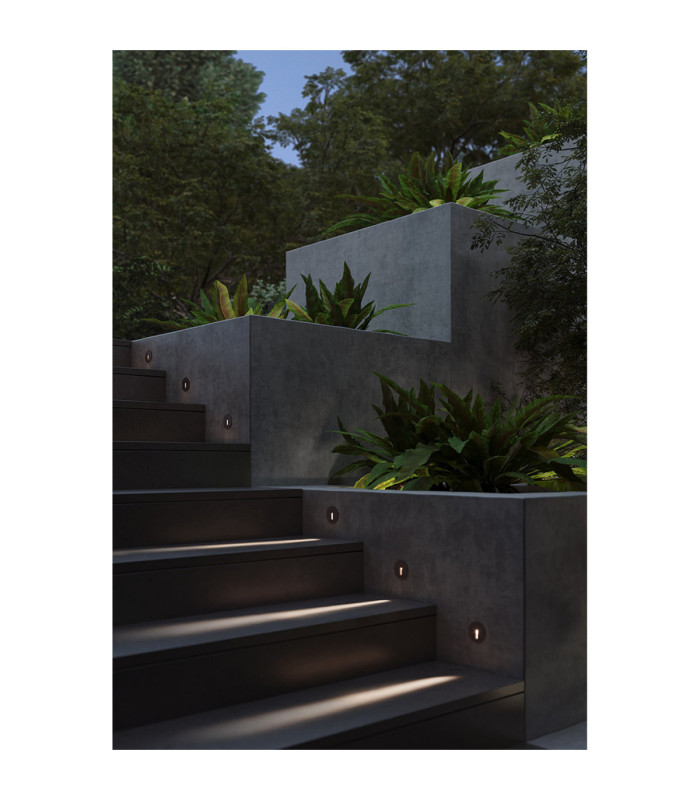 Bat Recessed Wall Lighting IP66 Round Lineal LED 2.2W 4000K Urban Grey-2