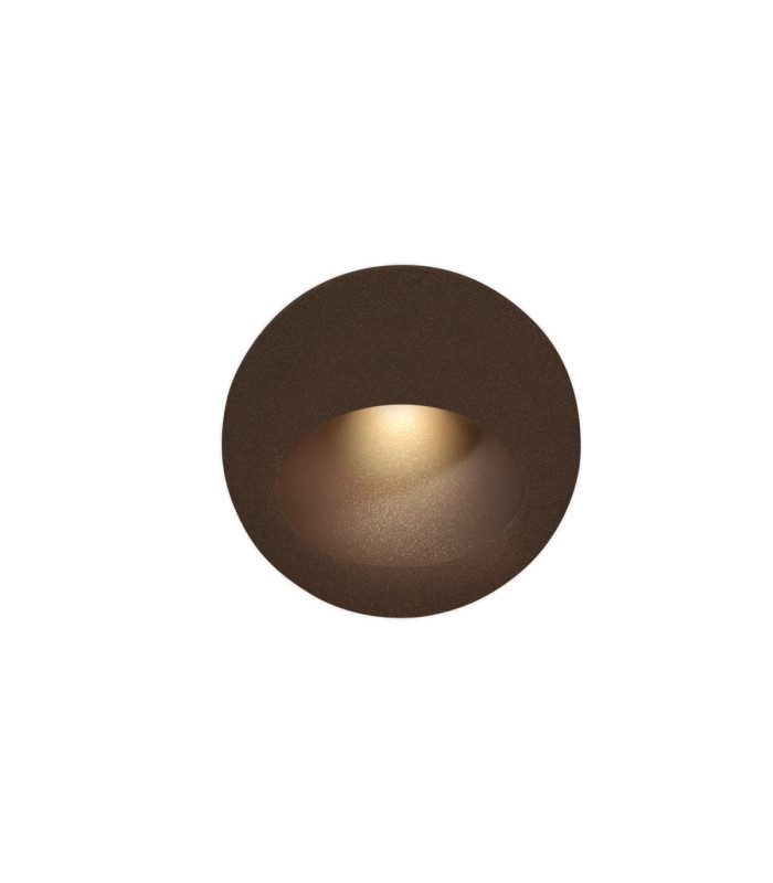 Bat Recessed Wall Lighting IP66 Round Oval LED 3W 2700K On-Off Brown