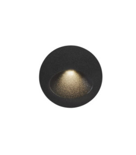 Bat Recessed Wall Lighting IP66 Round Oval LED 3W 4000K On-Off Urban Grey-1