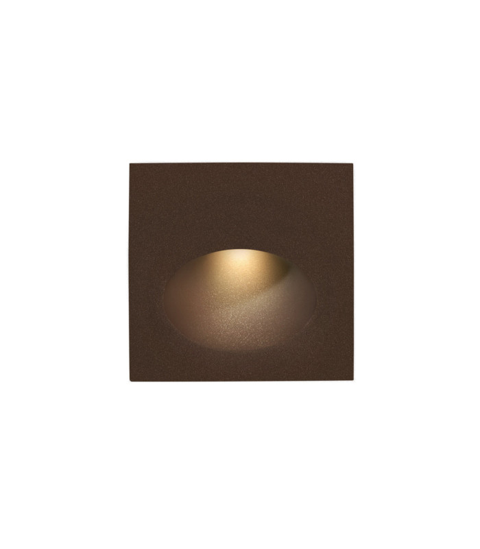 Bat Recessed Wall Lighting IP66 Square Oval LED 3W 2700K On-Off Brown