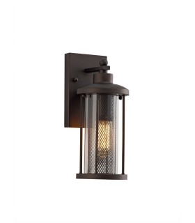 Small Wall Lantern Lamp, 1 x E27, Antique Bronze, Clear Glass, IP54 - 1