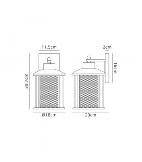 Large Wall Lantern Lamp, 1 x E27, Antique Bronze, Clear Glass, IP54 - 2