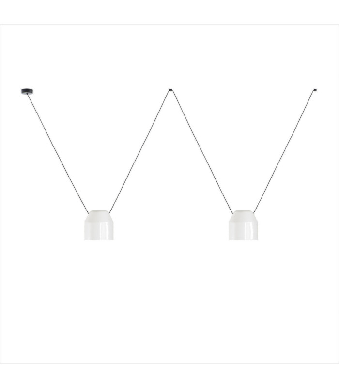 Attic Dome Pendant 2 Drop Adjustable 2200mm Side E27 30W Black