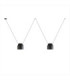 Attic Dome Pendant 2 Drop Adjustable 1200mm Side E27 30W White