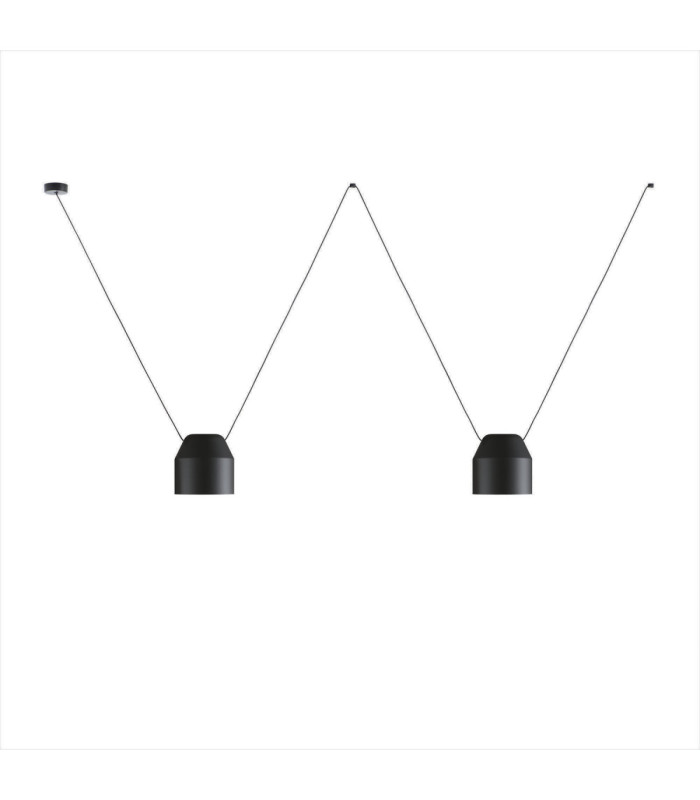Attic Dome Pendant 2 Drop Adjustable 1200mm Side E27 30W White