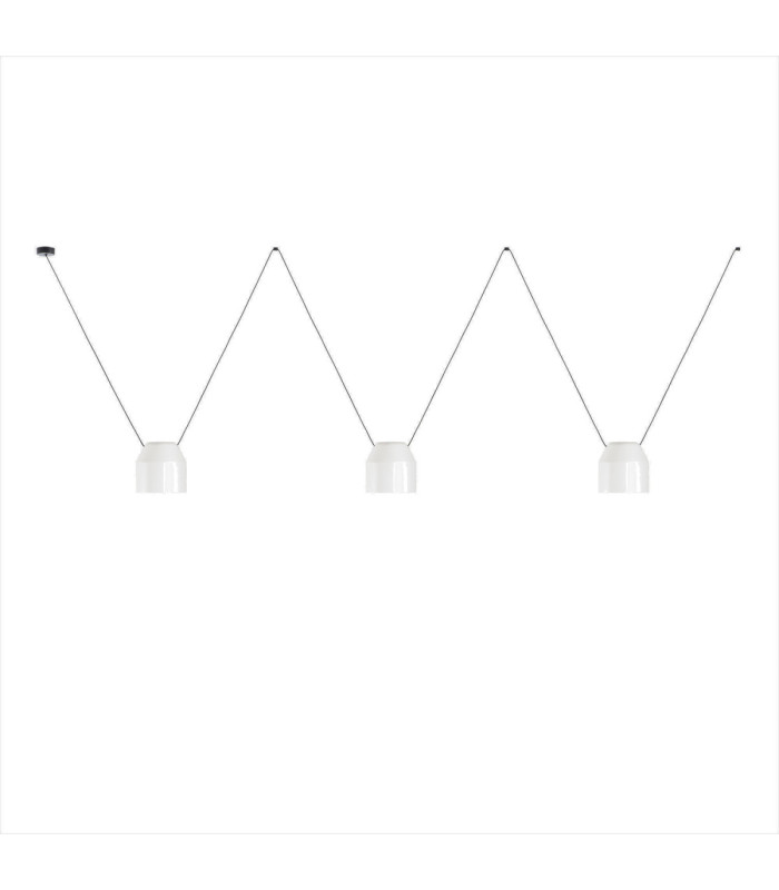 Attic Dome Pendant 3 Drop Adjustable 2200mm Side E27 45W Black