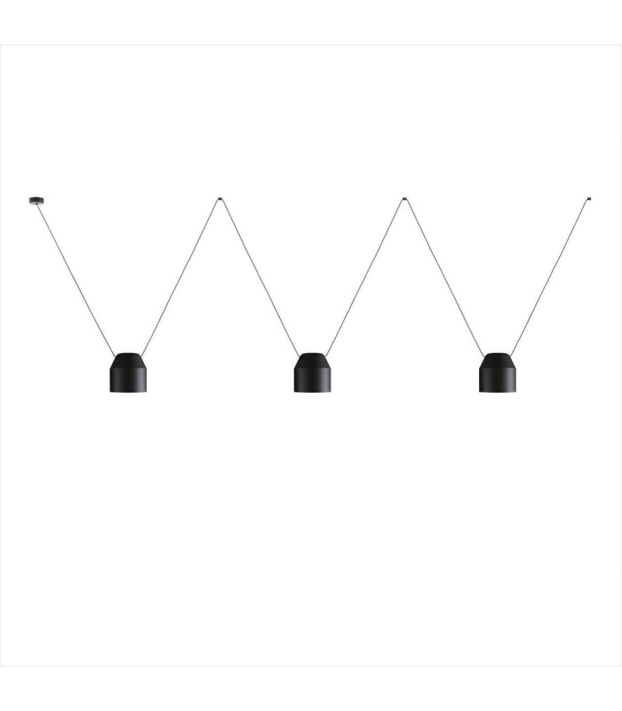 Attic Dome Pendant 3 Drop Adjustable 1200mm Side E27 45W White