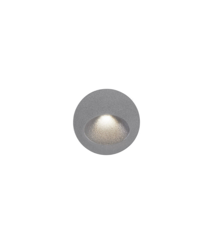 Bat Recessed Wall Lighting IP66 Round Oval LED 3W 3000K On-Off Grey