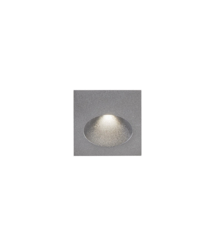 Bat Recessed Wall Lighting IP66 Square Oval LED 3W 3000K On-Off Grey