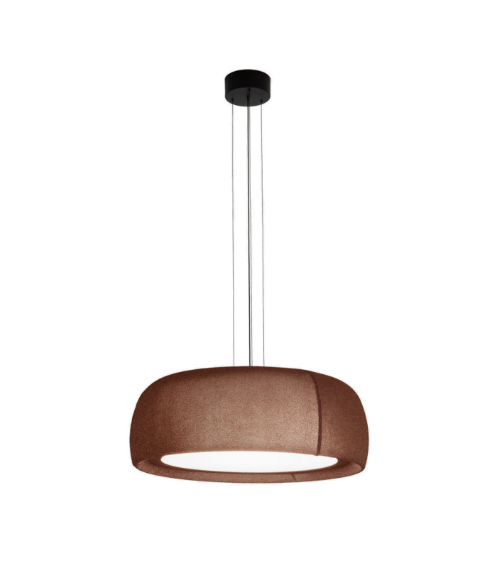 Gong Pendant LED 28W 4000K Silk Grey Cream Fabric-1
